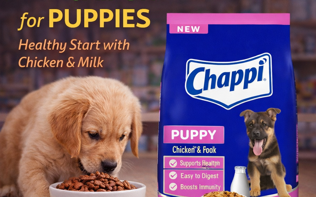 Best Dog Food in Jaipur for Puppies say yes to Chappi Puppy Chicken & Milk